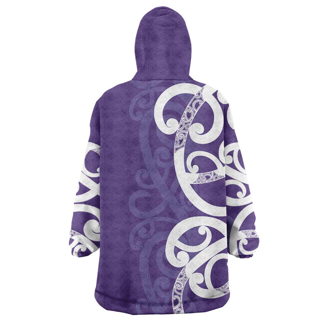Violet Green Maori Wearable Blanket Hoodie Koru Kowhaiwhai LT7 - Polynesian Pride