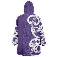 Violet Green Maori Wearable Blanket Hoodie Koru Kowhaiwhai LT7 - Polynesian Pride