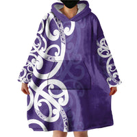 Violet Green Maori Wearable Blanket Hoodie Koru Kowhaiwhai LT7 - Polynesian Pride