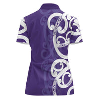 Violet Green Maori Women Polo Shirt Koru Kowhaiwhai LT7 - Polynesian Pride
