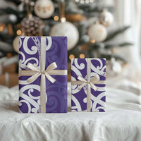Violet Green Maori Wrapping Paper Koru Kowhaiwhai LT7 - Polynesian Pride
