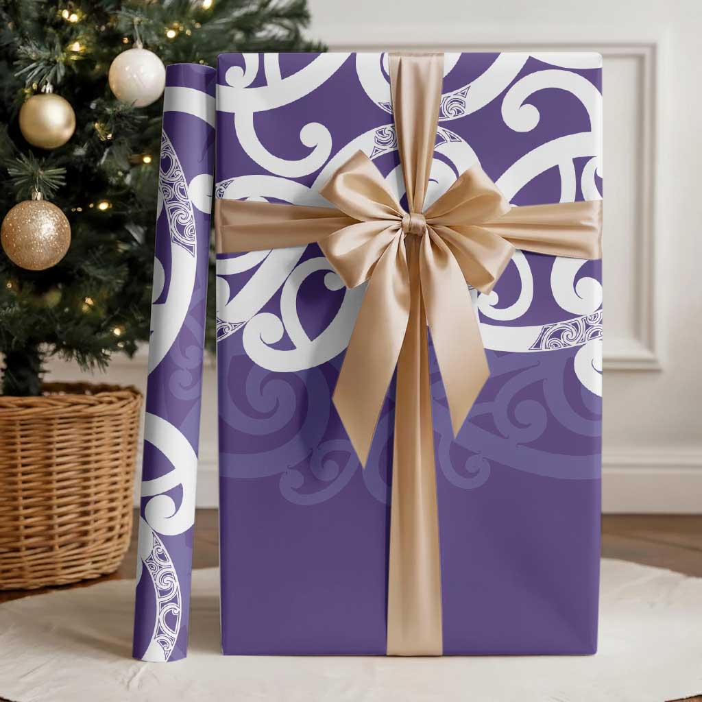 Violet Green Maori Wrapping Paper Koru Kowhaiwhai LT7 - Polynesian Pride