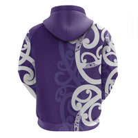 Violet Green Maori Zip Hoodie Koru Kowhaiwhai LT7 - Polynesian Pride
