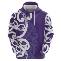 Violet Green Maori Zip Hoodie Koru Kowhaiwhai LT7 - Polynesian Pride