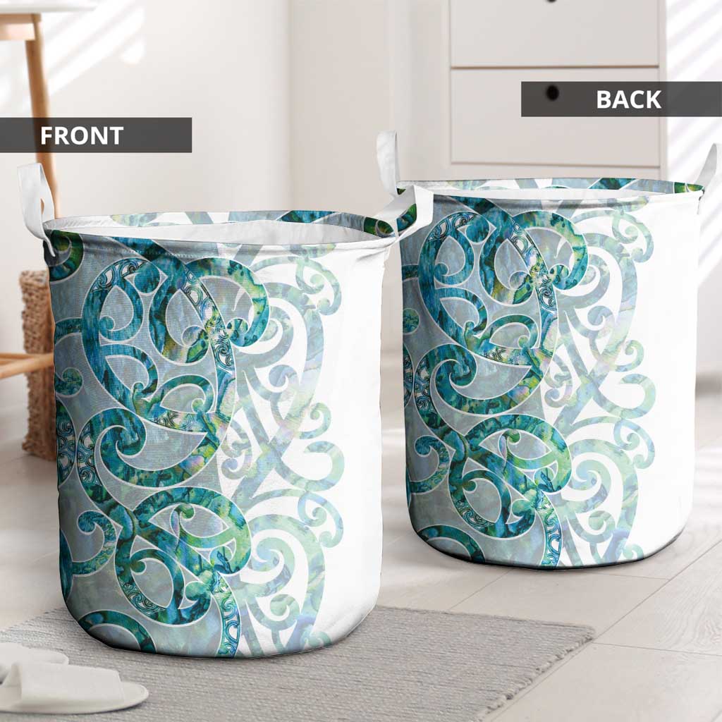 Paua Shell Maori Laundry Basket Koru Kowhaiwhai LT7 - Polynesian Pride