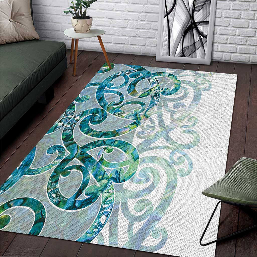 Paua Shell Maori Area Rug Koru Kowhaiwhai - Polynesian Pride