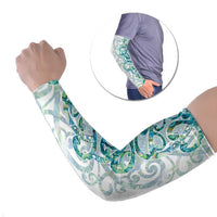 Paua Shell Maori Arm Sleeves Koru Kowhaiwhai LT7 Set of 2 White - Polynesian Pride