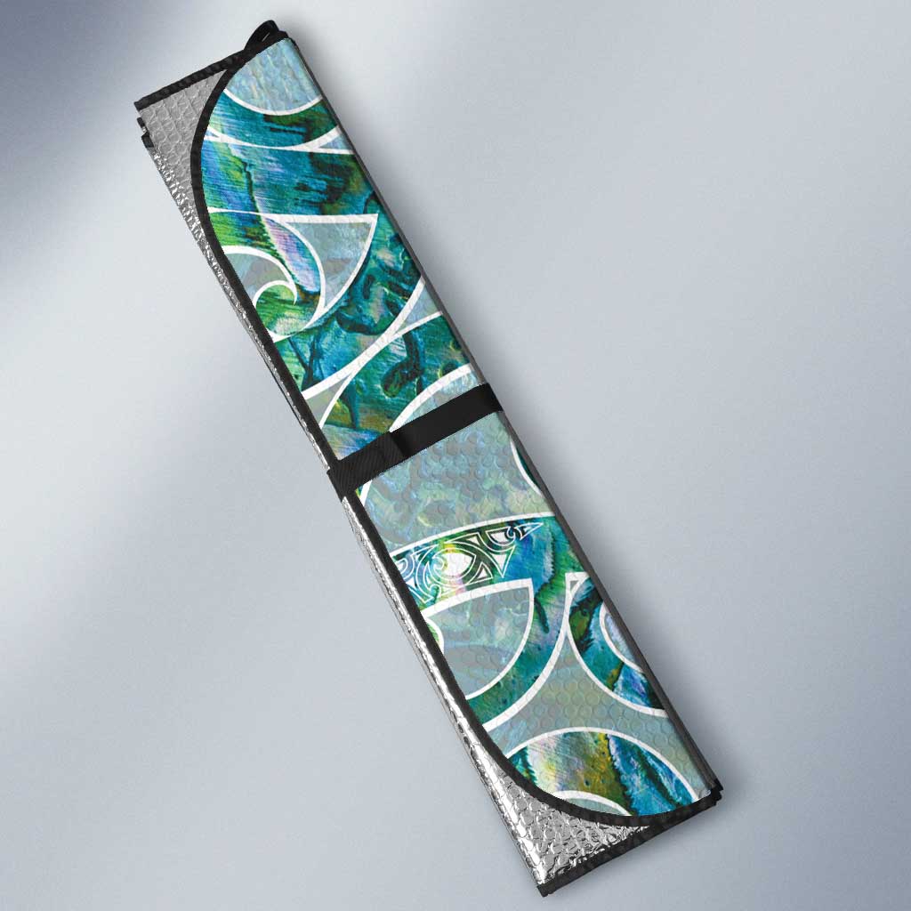 Paua Shell Maori Auto Sun Shade Koru Kowhaiwhai LT7 - Polynesian Pride