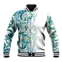 Paua Shell Maori Baseball Jacket Koru Kowhaiwhai LT7 Unisex White - Polynesian Pride