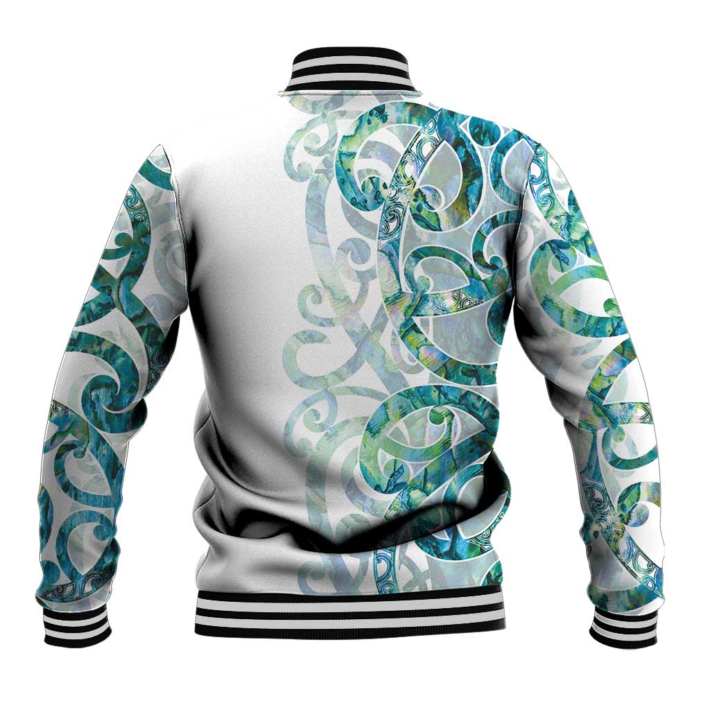 Paua Shell Maori Baseball Jacket Koru Kowhaiwhai LT7 - Polynesian Pride