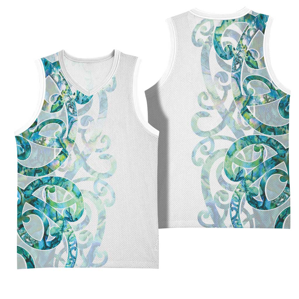 Paua Shell Maori Basketball Jersey Koru Kowhaiwhai LT7 - Polynesian Pride