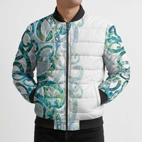 Paua Shell Maori Bomber Puffer Jacket Koru Kowhaiwhai LT7 - Polynesian Pride