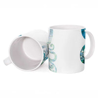 Paua Shell Maori Ceramic Mug Koru Kowhaiwhai LT7 - Polynesian Pride