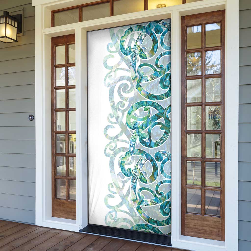 Paua Shell Maori Door Cover Koru Kowhaiwhai LT7 - Polynesian Pride