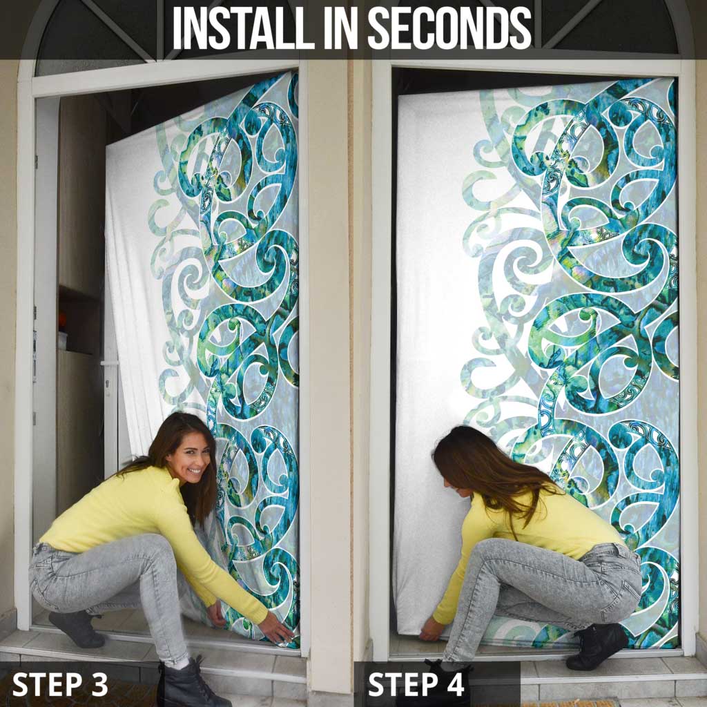 Paua Shell Maori Door Cover Koru Kowhaiwhai LT7 - Polynesian Pride