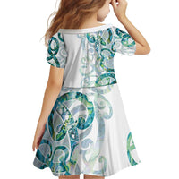 Paua Shell Maori Family Matching Short Sleeve Bodycon Dress and Hawaiian Shirt Koru Kowhaiwhai - Polynesian Pride