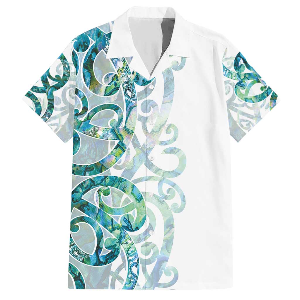 Paua Shell Maori Family Matching Short Sleeve Bodycon Dress and Hawaiian Shirt Koru Kowhaiwhai - Polynesian Pride