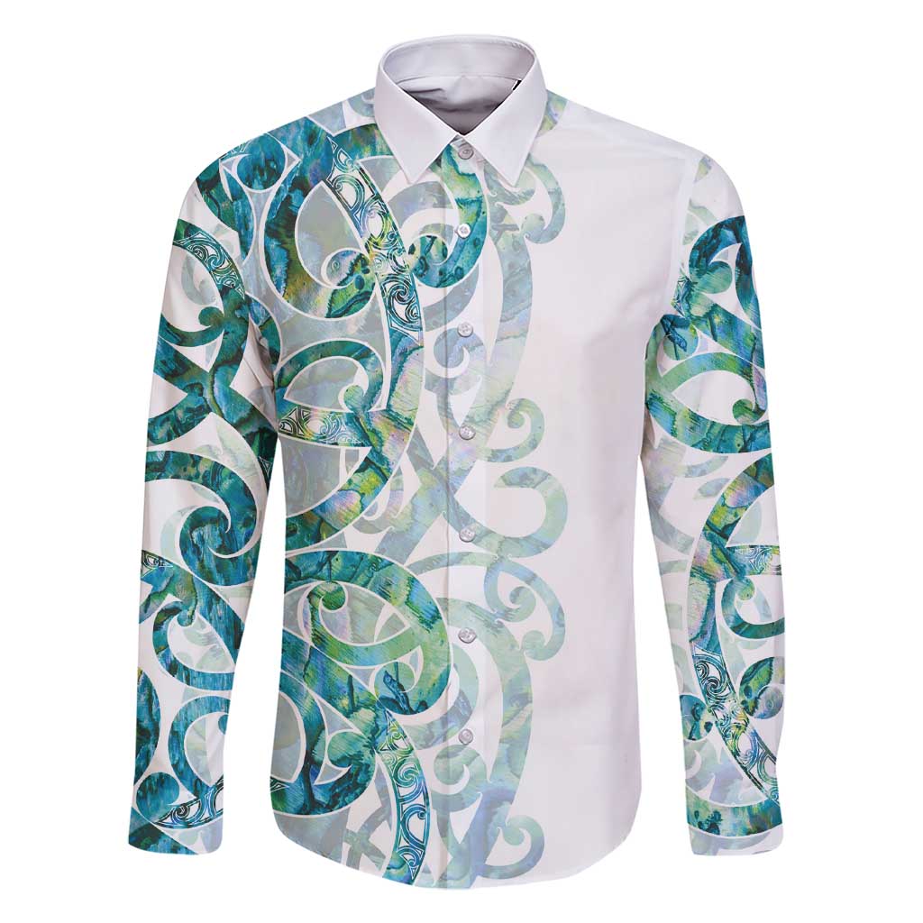 Paua Shell Maori Family Matching Short Sleeve Bodycon Dress and Hawaiian Shirt Koru Kowhaiwhai - Polynesian Pride