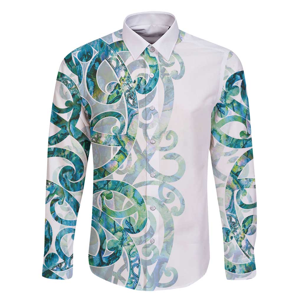 Paua Shell Maori Family Matching Tank Maxi Dress and Hawaiian Shirt Koru Kowhaiwhai - Polynesian Pride