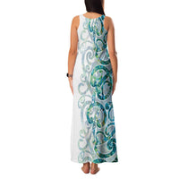 Paua Shell Maori Family Matching Tank Maxi Dress and Hawaiian Shirt Koru Kowhaiwhai - Polynesian Pride