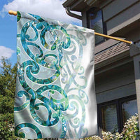 Paua Shell Maori Garden Flag Koru Kowhaiwhai LT7 - Polynesian Pride