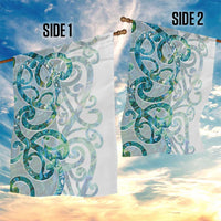 Paua Shell Maori Garden Flag Koru Kowhaiwhai LT7 - Polynesian Pride