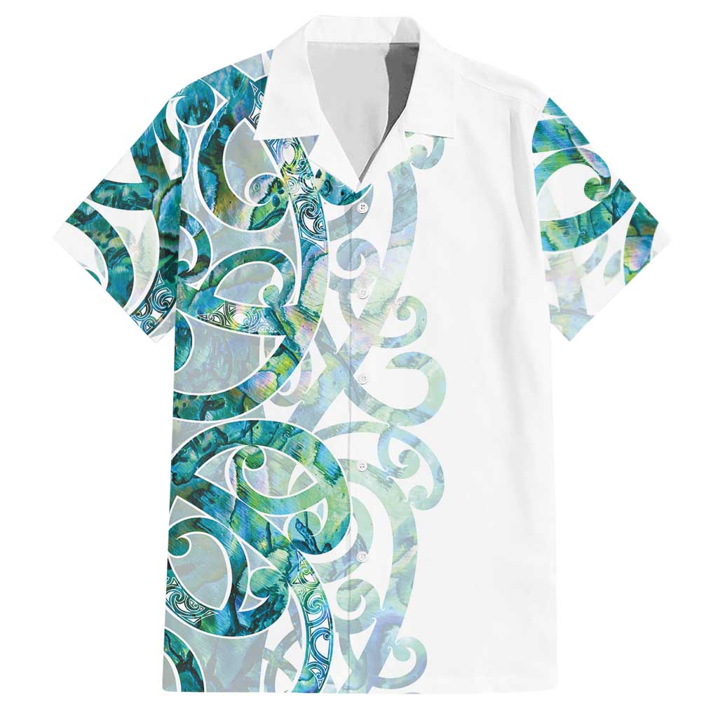 Paua Shell Maori Hawaiian Shirt Koru Kowhaiwhai LT7 White - Polynesian Pride