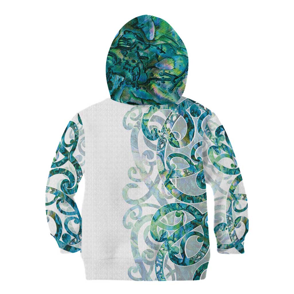 Paua Shell Maori Kid Hoodie Koru Kowhaiwhai LT7 - Polynesian Pride