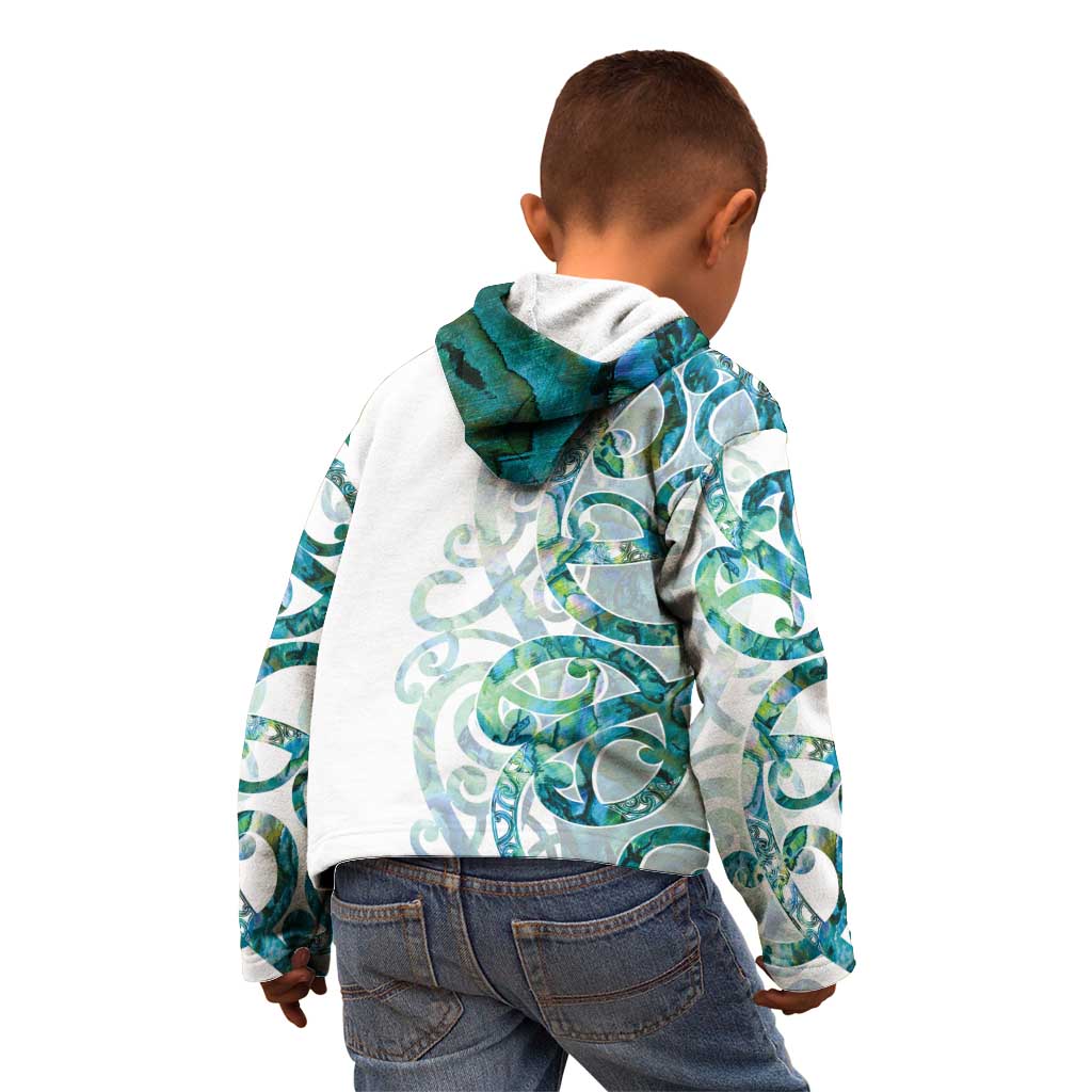 Paua Shell Maori Kid Hoodie Koru Kowhaiwhai LT7 - Polynesian Pride