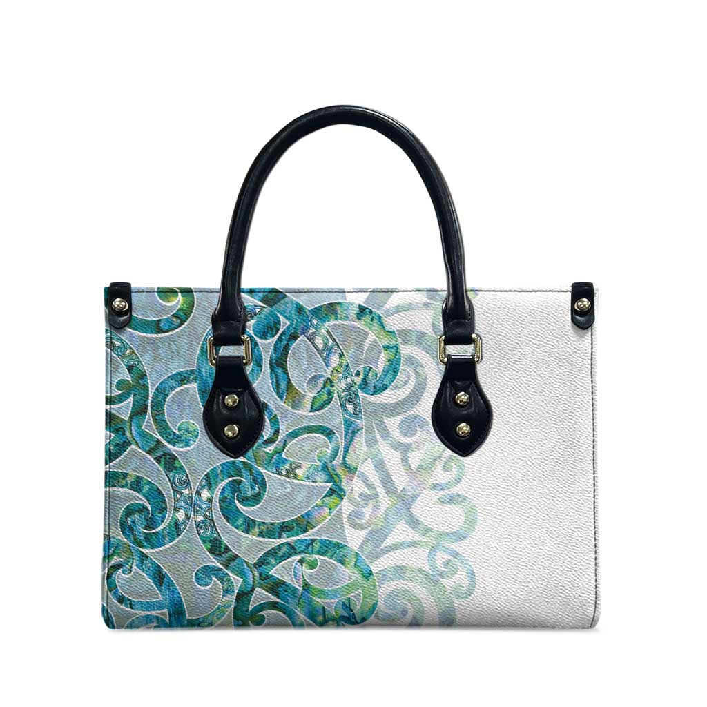 Paua Shell Maori Leather Bag Koru Kowhaiwhai - Polynesian Pride