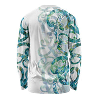 Paua Shell Maori Long Sleeve Shirt Koru Kowhaiwhai LT7 - Polynesian Pride
