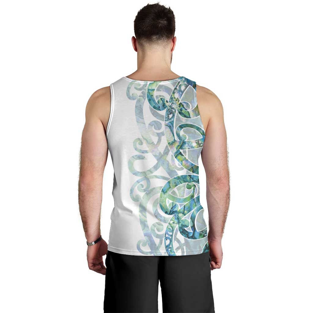 Paua Shell Maori Men Tank Top Koru Kowhaiwhai LT7 - Polynesian Pride