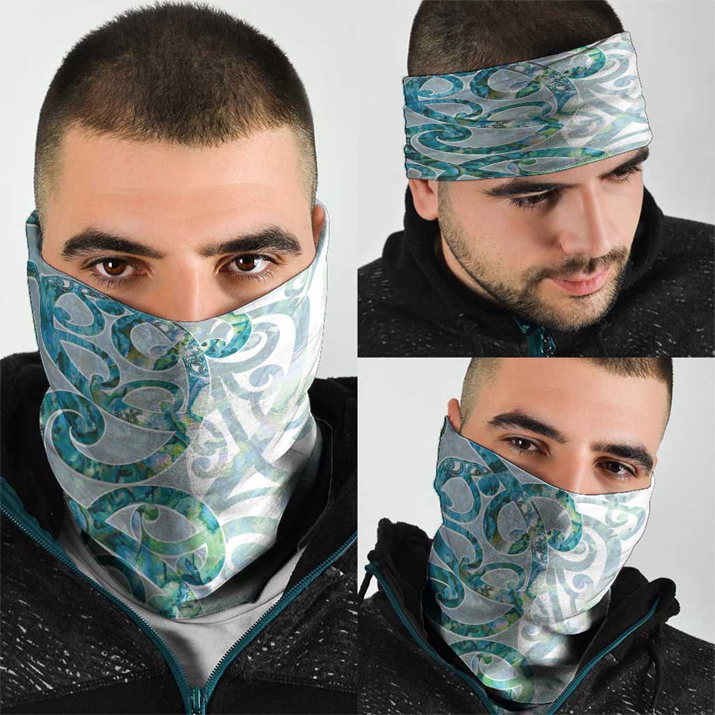 Paua Shell Maori Neck Gaiter - Koru Kowhaiwhai Design LT7 - Polynesian Pride
