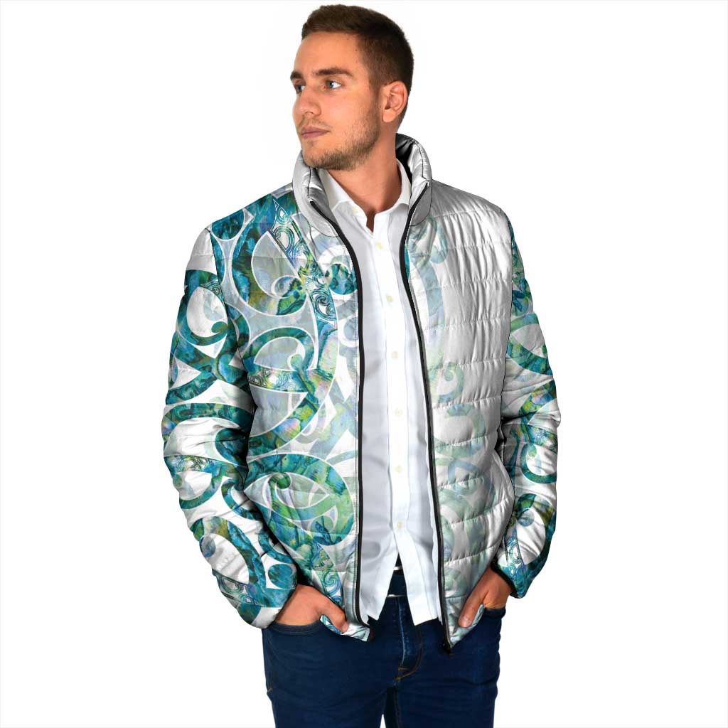 Paua Shell Maori Padded Jacket Koru Kowhaiwhai LT7 - Polynesian Pride