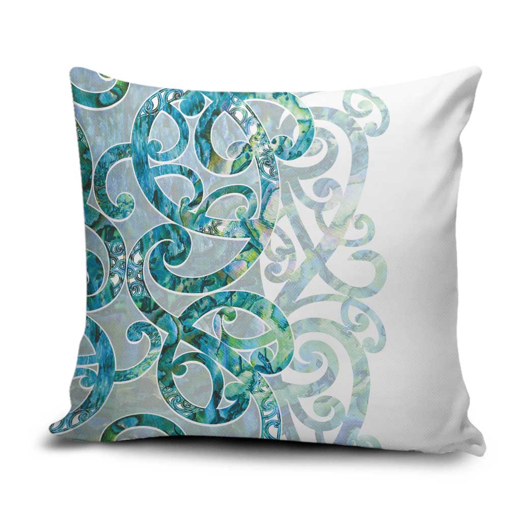 Paua Shell Maori Pillow Cover Koru Kowhaiwhai LT7 White - Polynesian Pride