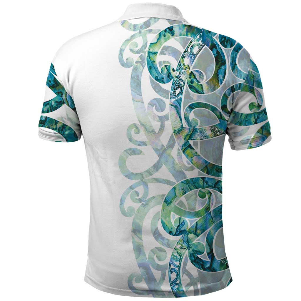 Paua Shell Maori Polo Shirt Koru Kowhaiwhai LT7 - Polynesian Pride