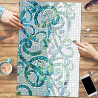Paua Shell Maori Puzzle Koru Kowhaiwhai LT7 White - Polynesian Pride