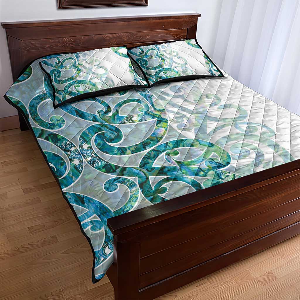 Paua Shell Maori Quilt Bed Set Koru Kowhaiwhai - Polynesian Pride