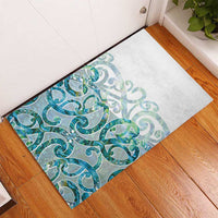 Paua Shell Maori Rubber Doormat Koru Kowhaiwhai LT7 - Polynesian Pride