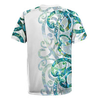 Paua Shell Maori Rugby Jersey Koru Kowhaiwhai LT7 - Polynesian Pride