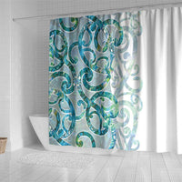 Paua Shell Maori Shower Curtain Koru Kowhaiwhai LT7 - Polynesian Pride