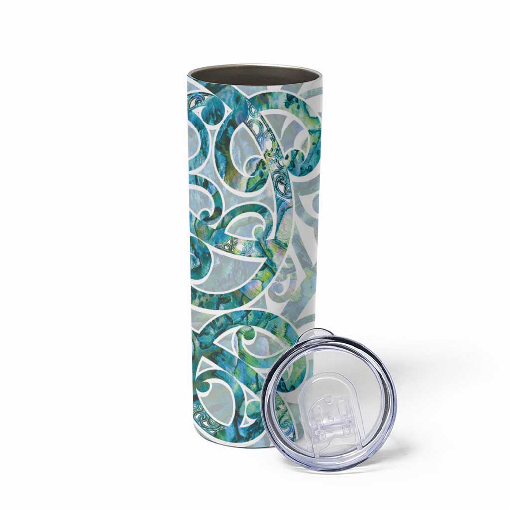 Paua Shell Maori Skinny Tumbler Koru Kowhaiwhai LT7 - Polynesian Pride