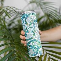 Paua Shell Maori Skinny Tumbler Koru Kowhaiwhai LT7 - Polynesian Pride
