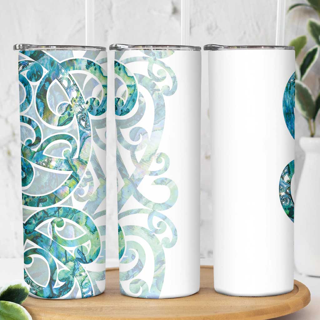 Paua Shell Maori Skinny Tumbler Koru Kowhaiwhai LT7 - Polynesian Pride