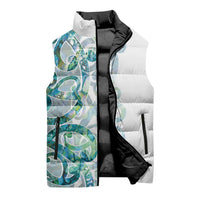 Paua Shell Maori Sleeveless Puffer Jacket Koru Kowhaiwhai LT7 - Polynesian Pride