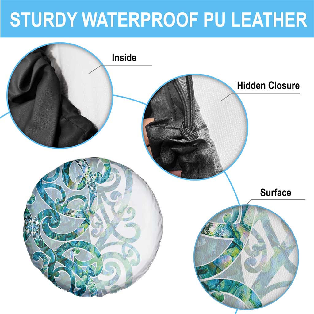 Paua Shell Maori Spare Tire Cover Koru Kowhaiwhai LT7 - Polynesian Pride