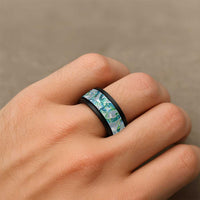 Paua Shell Maori Spinner Ring Koru Kowhaiwhai LT7 - Polynesian Pride