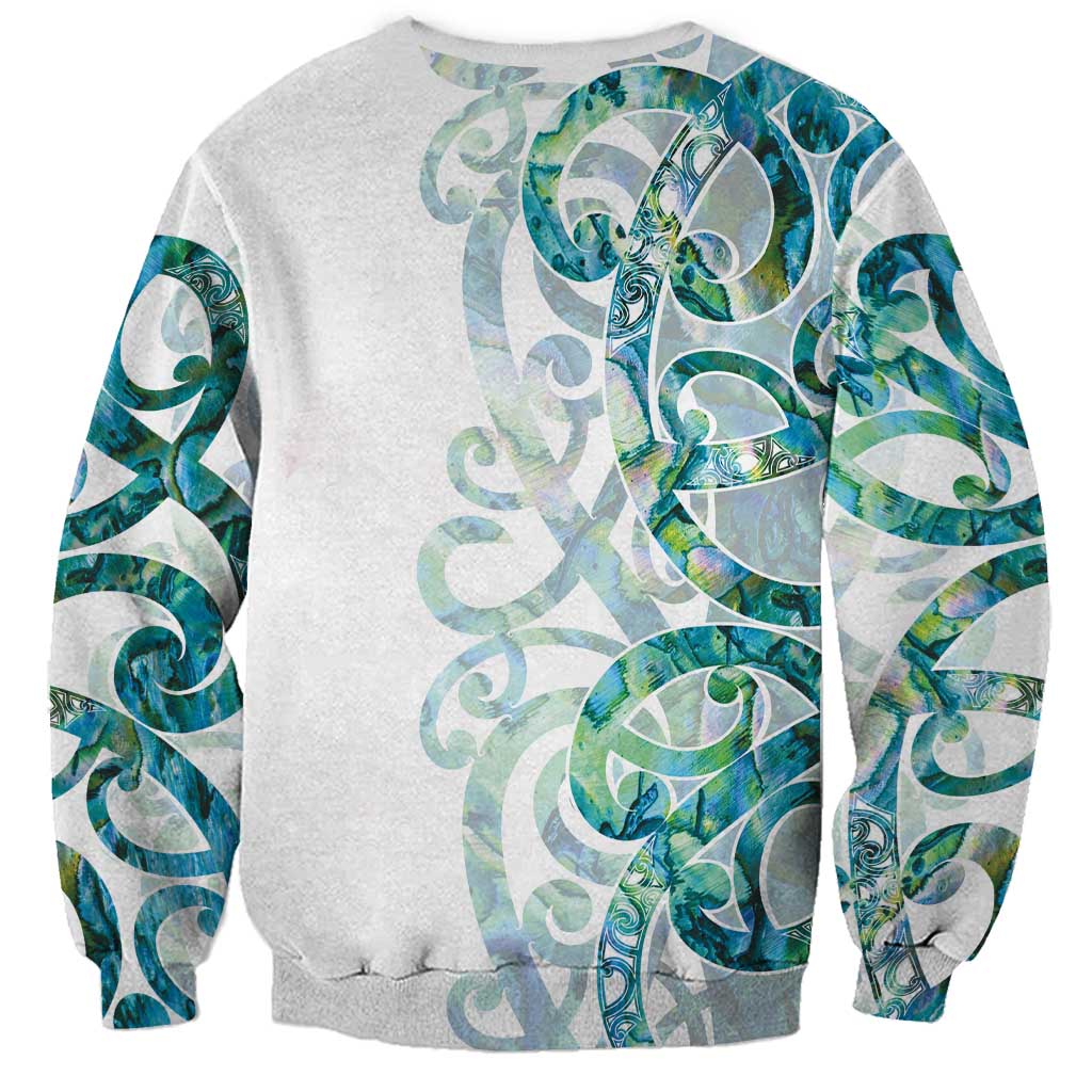 Paua Shell Maori Sweatshirt Koru Kowhaiwhai LT7 - Polynesian Pride