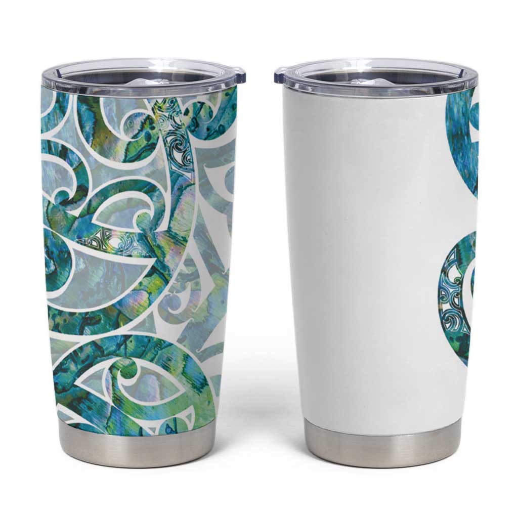 Paua Shell Maori Tumbler Cup Koru Kowhaiwhai - Polynesian Pride