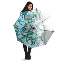 Paua Shell Maori Umbrella Koru Kowhaiwhai LT7 - Polynesian Pride
